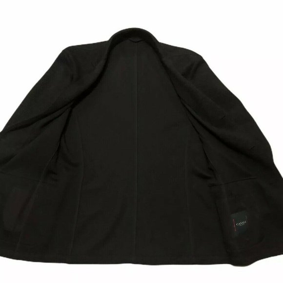 Canali Sportswear Made In Italy Black Gray Coat Blazer Jacket SZ 50 8318 Q2 - Picture 3 of 7